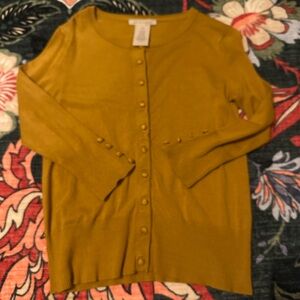 π Philosophy Mustard Button Front Cardigan Size Small